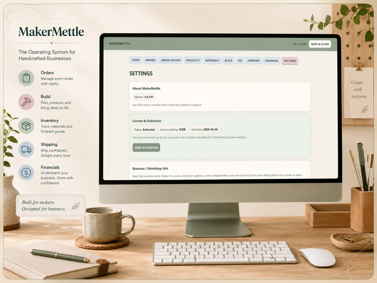 MakerMettle Settings